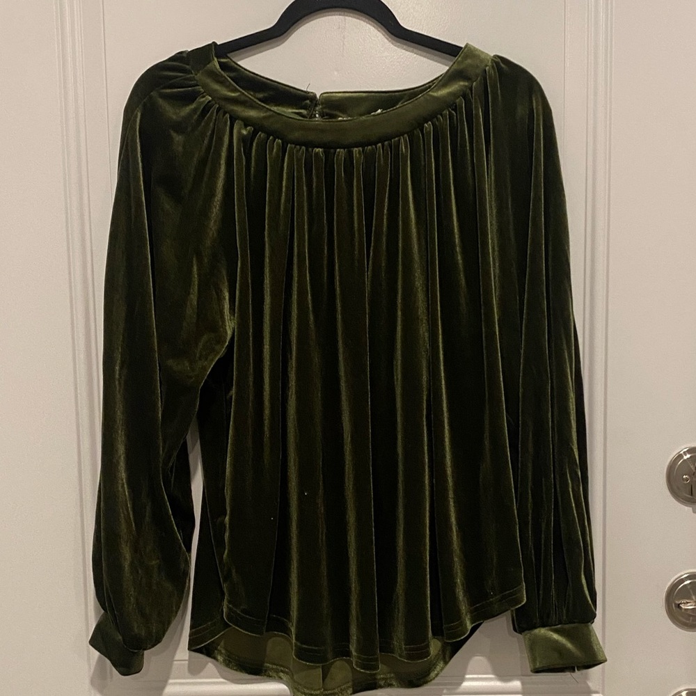 Green Velvet long sleeve top